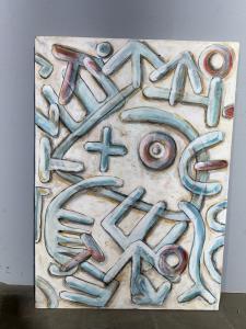 Modern and contemporary art painting, enamels on canvas, size: 70x50 cm